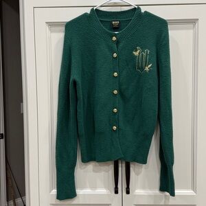 Wicked Emerald Green Paul Tazewell Cardigan Sweater Small Limited Edition